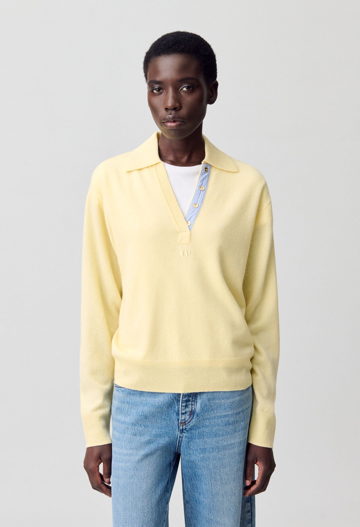 Pull polo laine