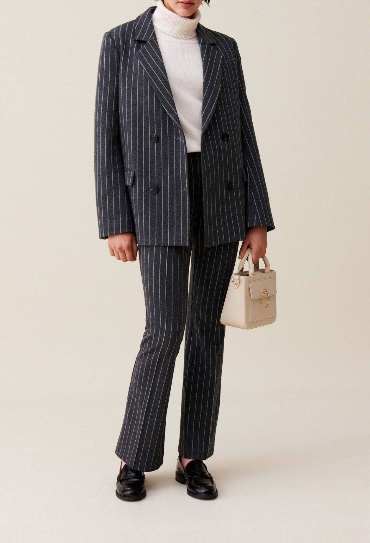 Veste tailleur ray&eacute;e oversized
