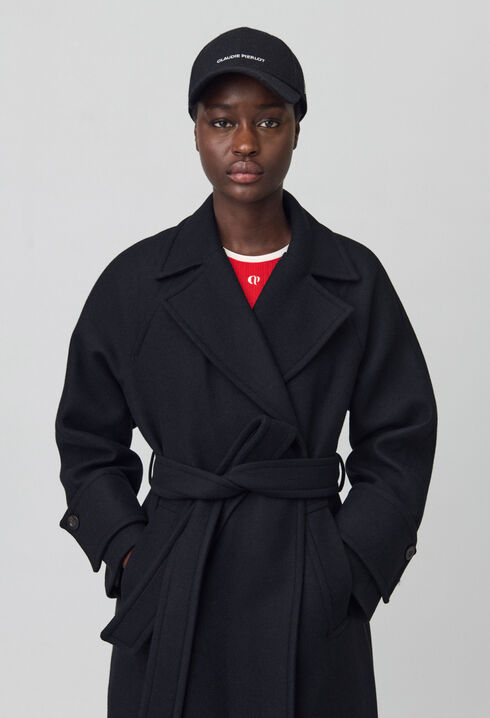 Manteau mi-long laine mélangée