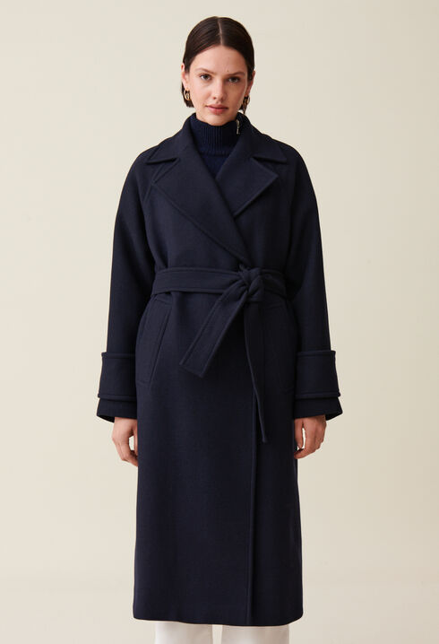 Manteau laine esprit trench-coat