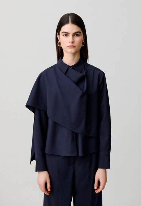 Veste laine m&eacute;lang&eacute;e ch&acirc;le