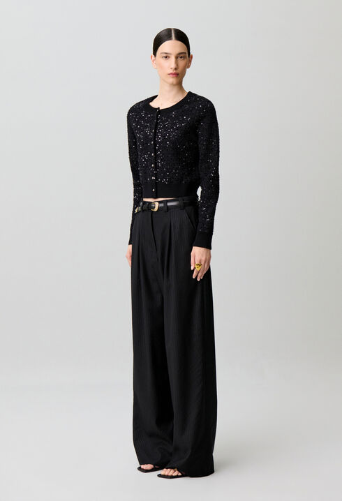 Cardigan classique maille sequins