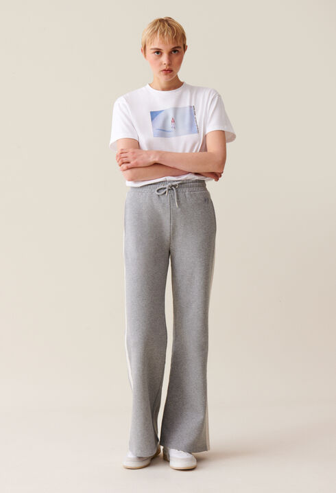 Pantalon confort contrasté gris