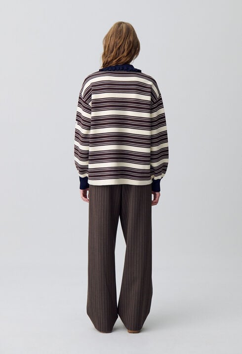 Pull polo large rayures