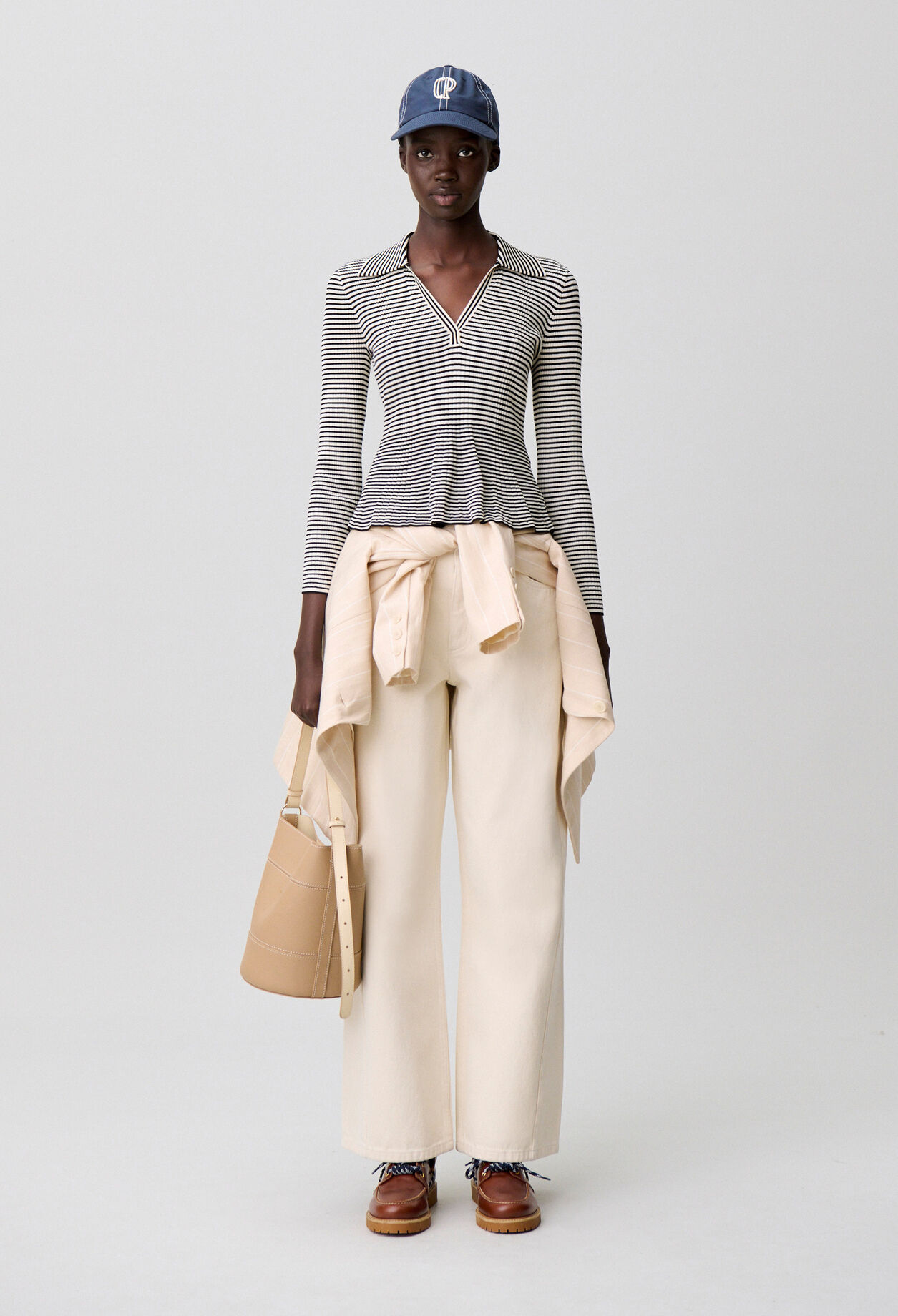 Top rayé manches longues