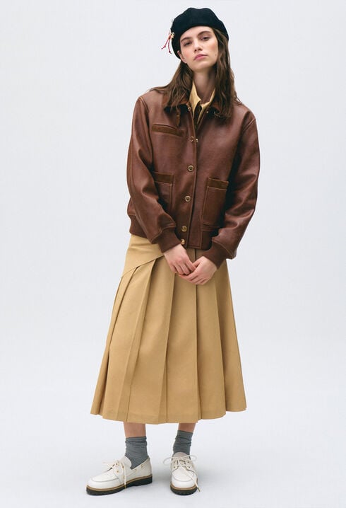 Blouson cuir large