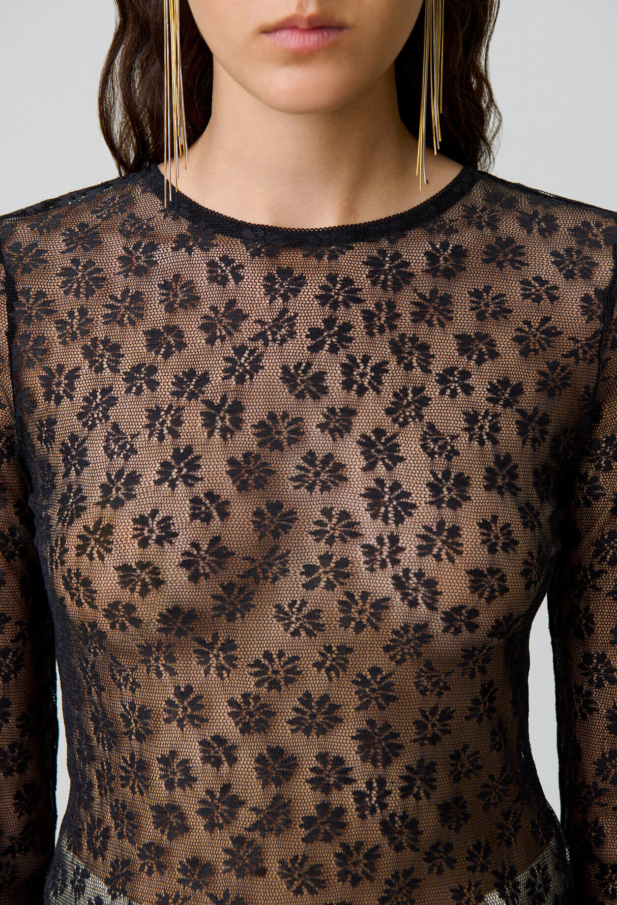Top transparent dentelle