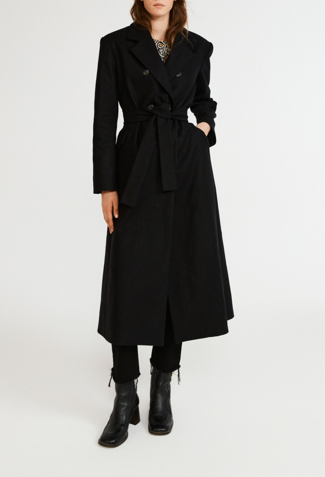 Manteau long croise
