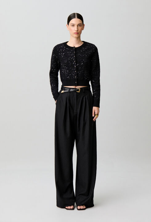 Cardigan classique maille sequins