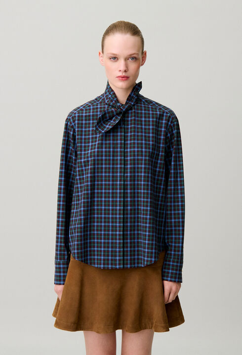 Chemise popeline col foulard
