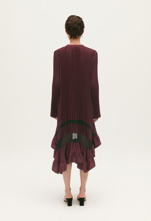 Robe mi-longue plissée