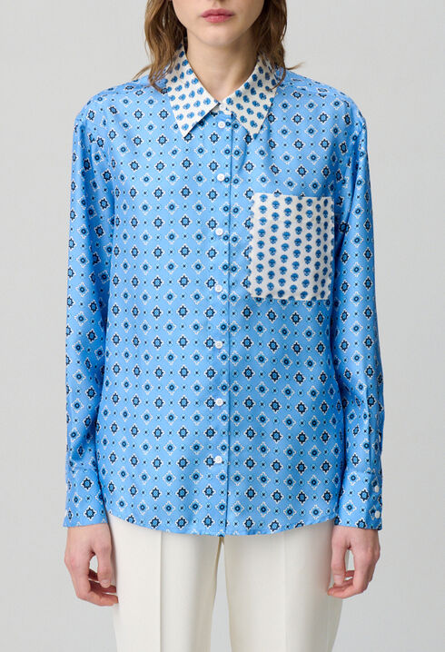 Chemise droite en soie