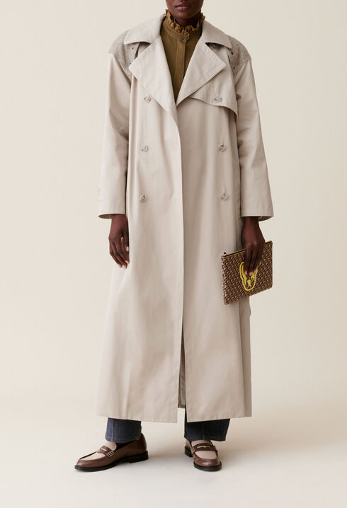 Trench long bi-mati&egrave;re