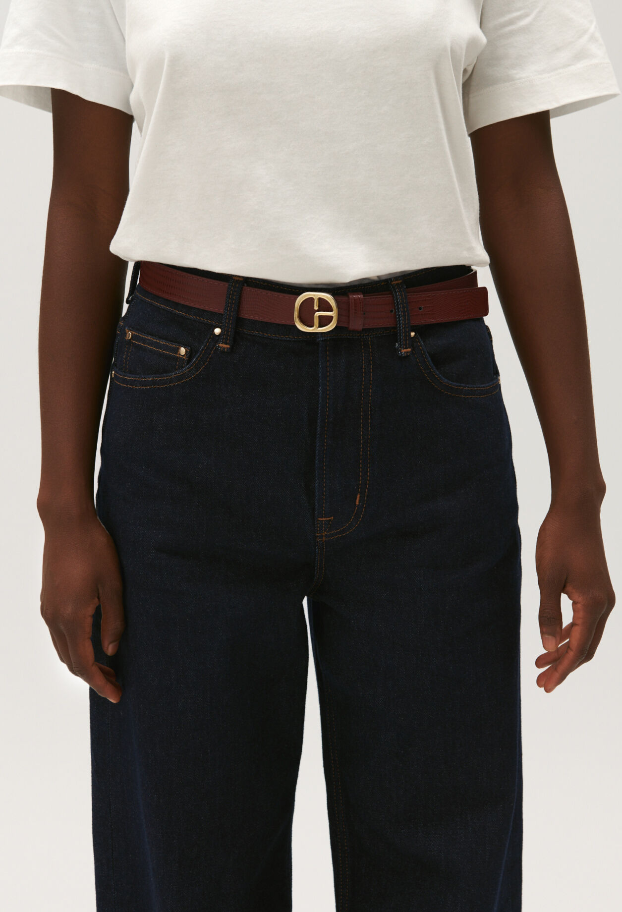 Ceinture cuir bordeaux