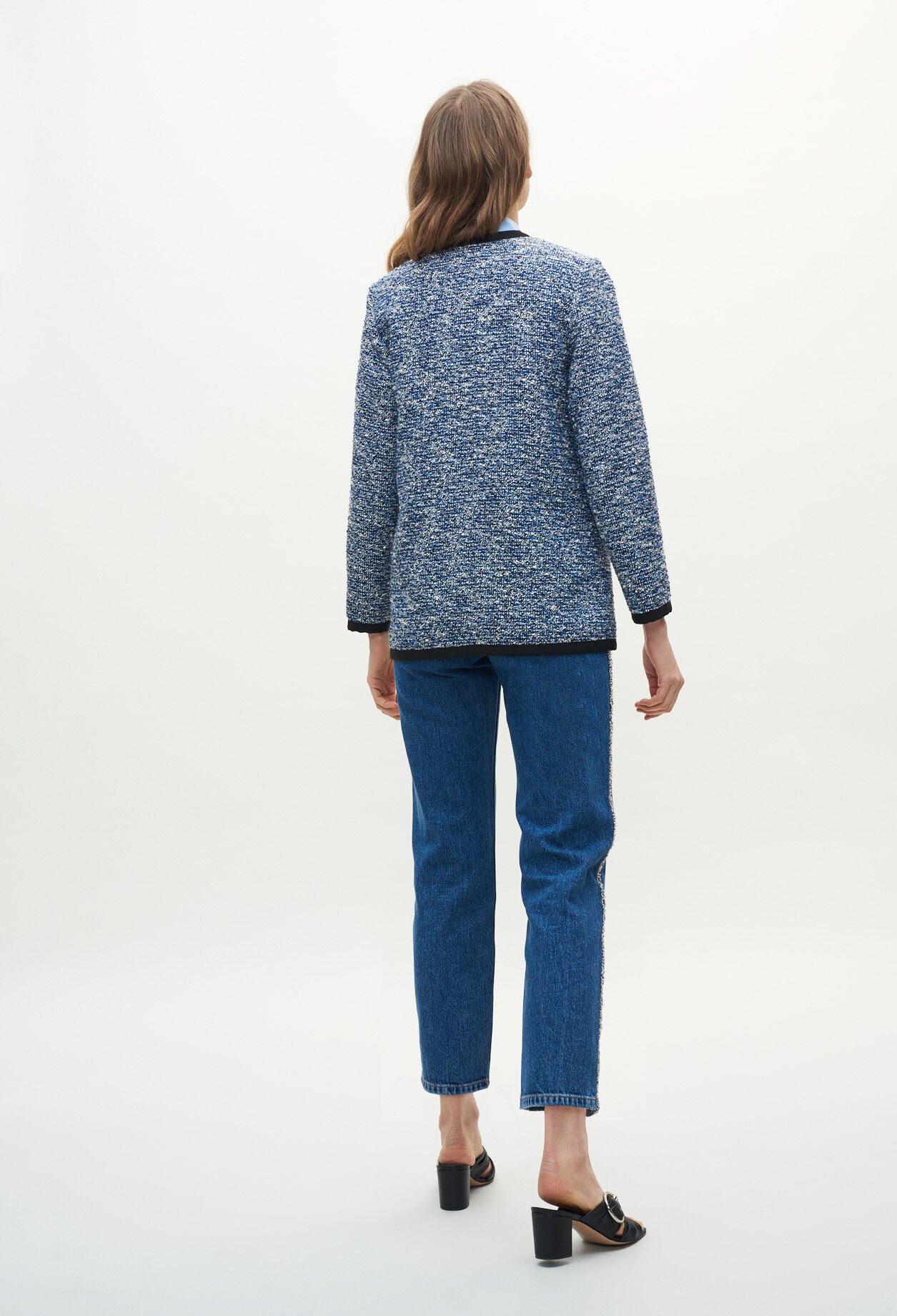 Veste tweed à galons