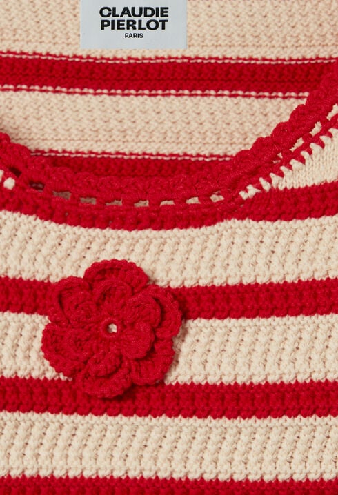 Top rayé crochet
