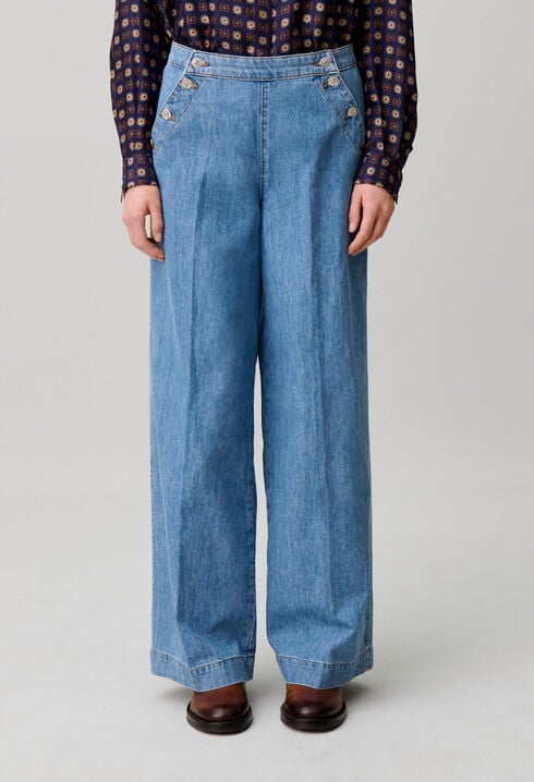Jean &agrave; pont denim