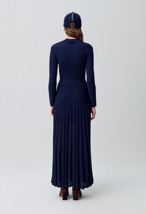 Robe longue maille col