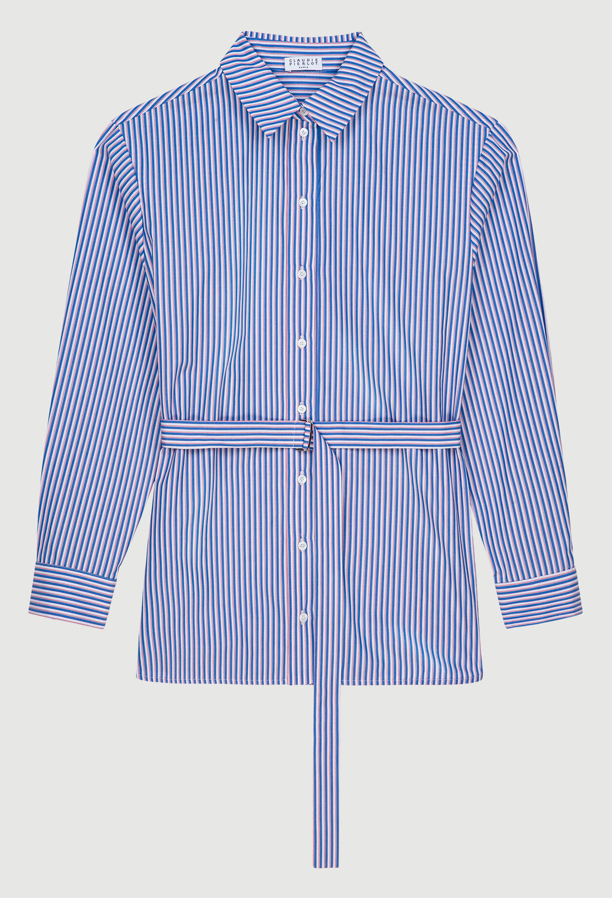 Chemise rayée ceinturée