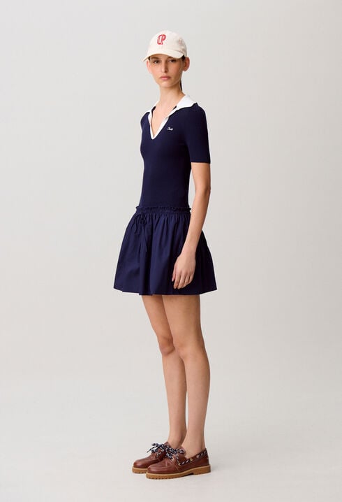 Robe bi-mati&egrave;re maille