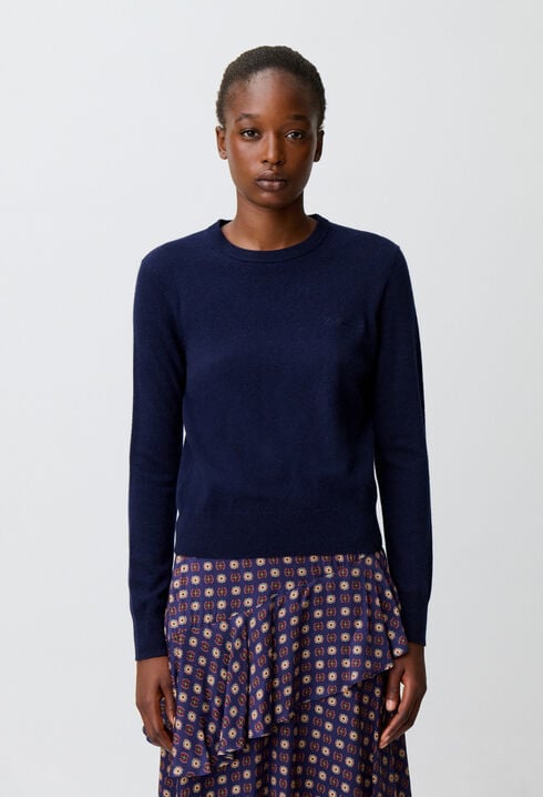 Pull maille bijou c&oelig;ur dor&eacute;