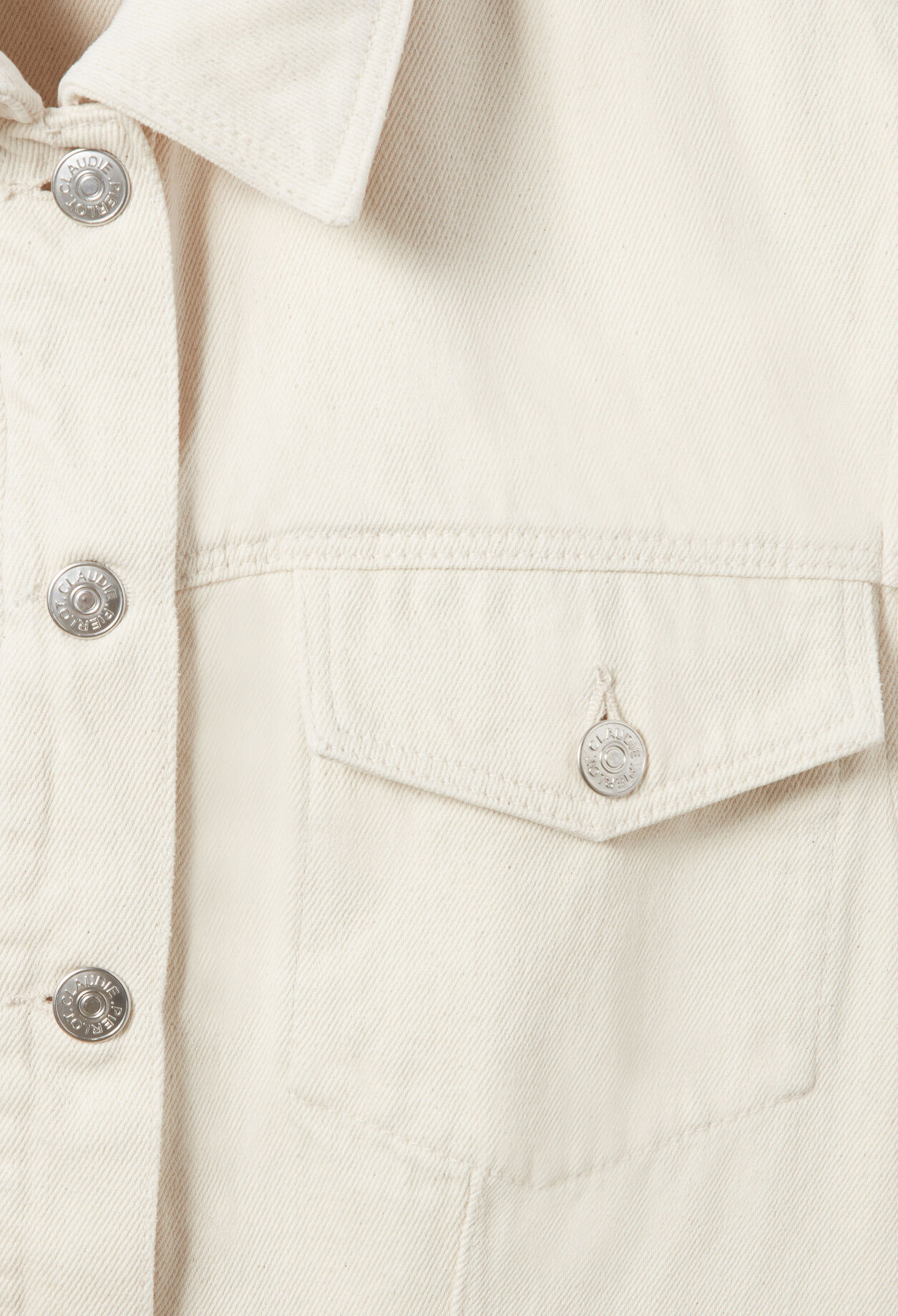 Blouson denim écru manches longues