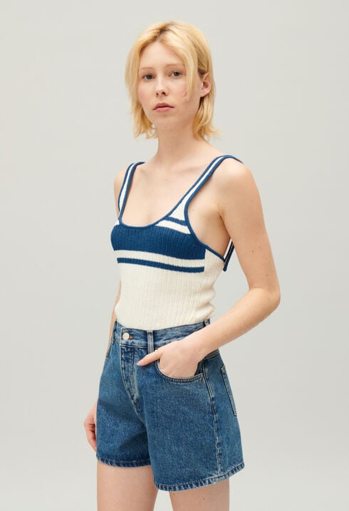 Débardeur maille écru