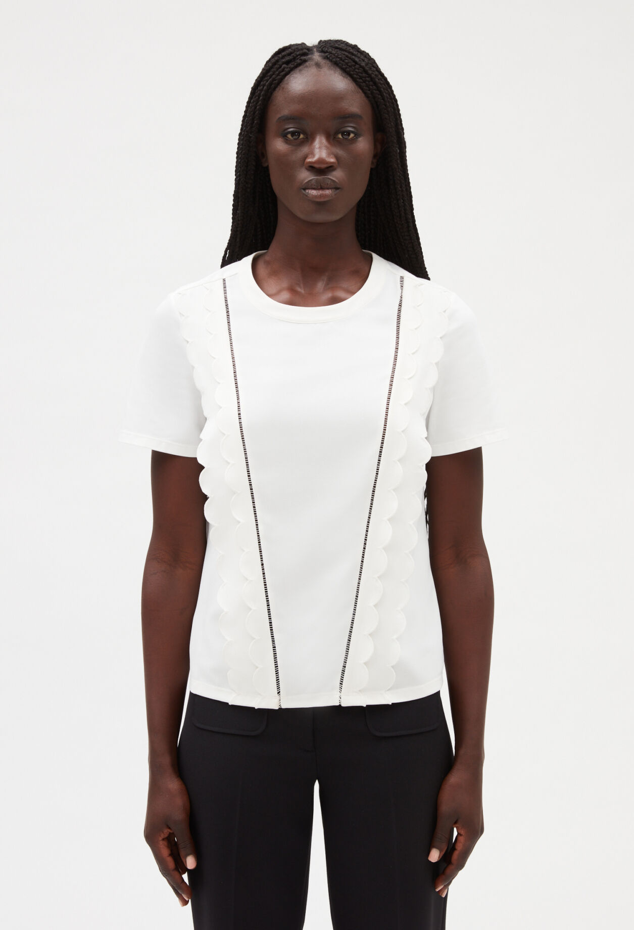 T-shirt festonné blanc