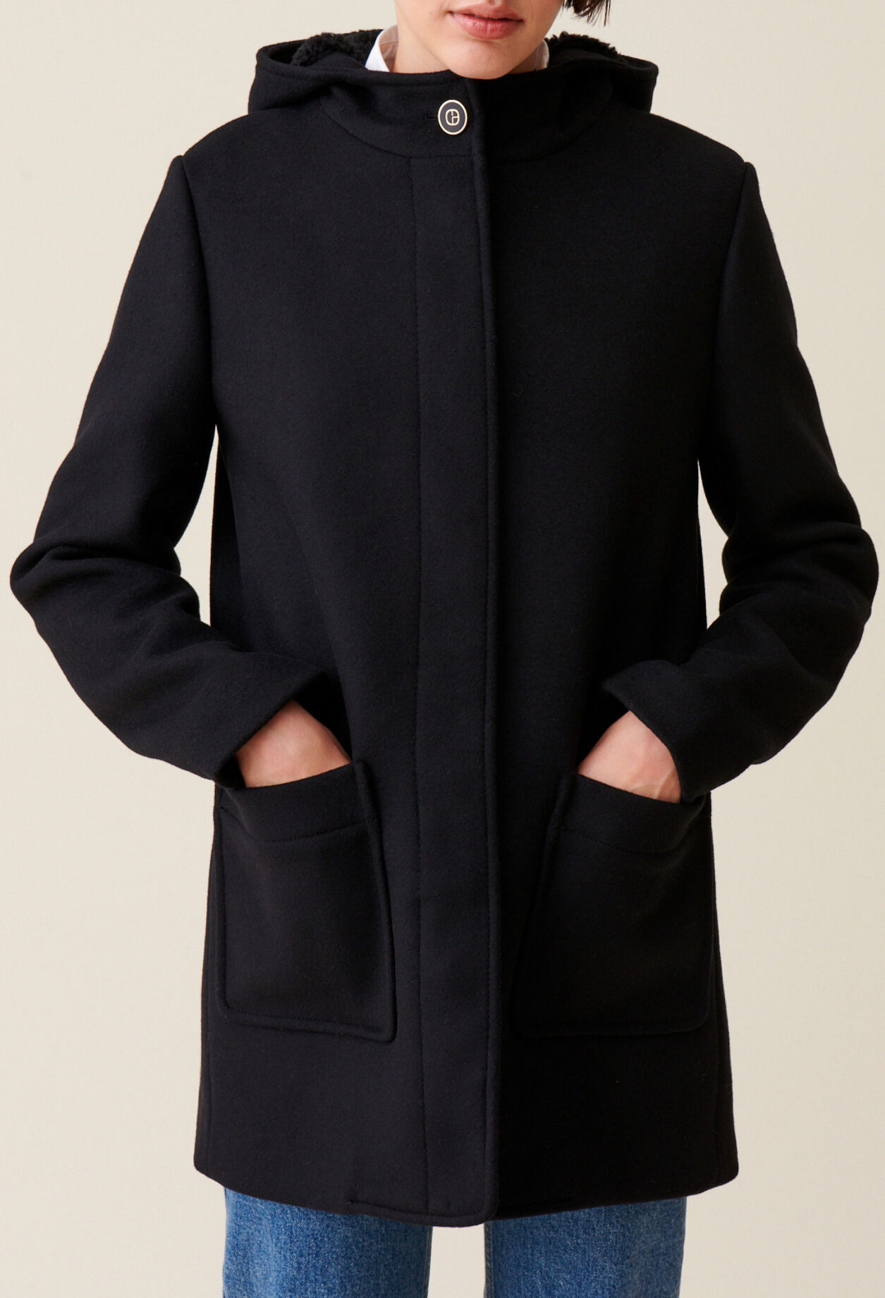 Manteau capuche noir
