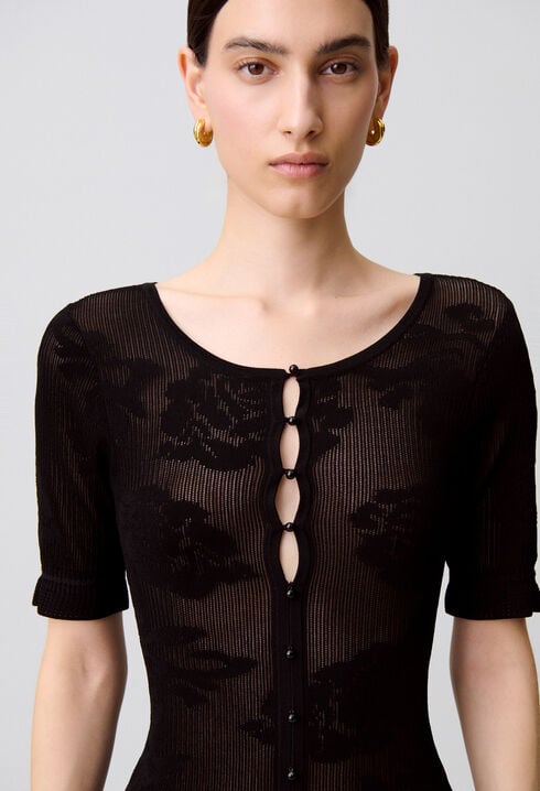 Robe maille fleurs