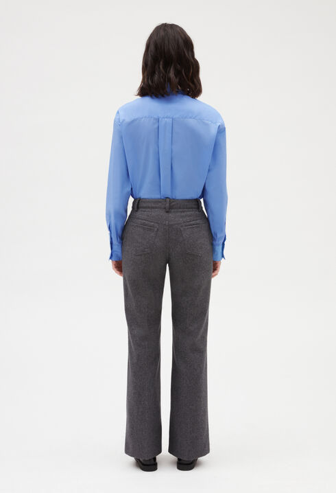 Pantalon flare gris chiné