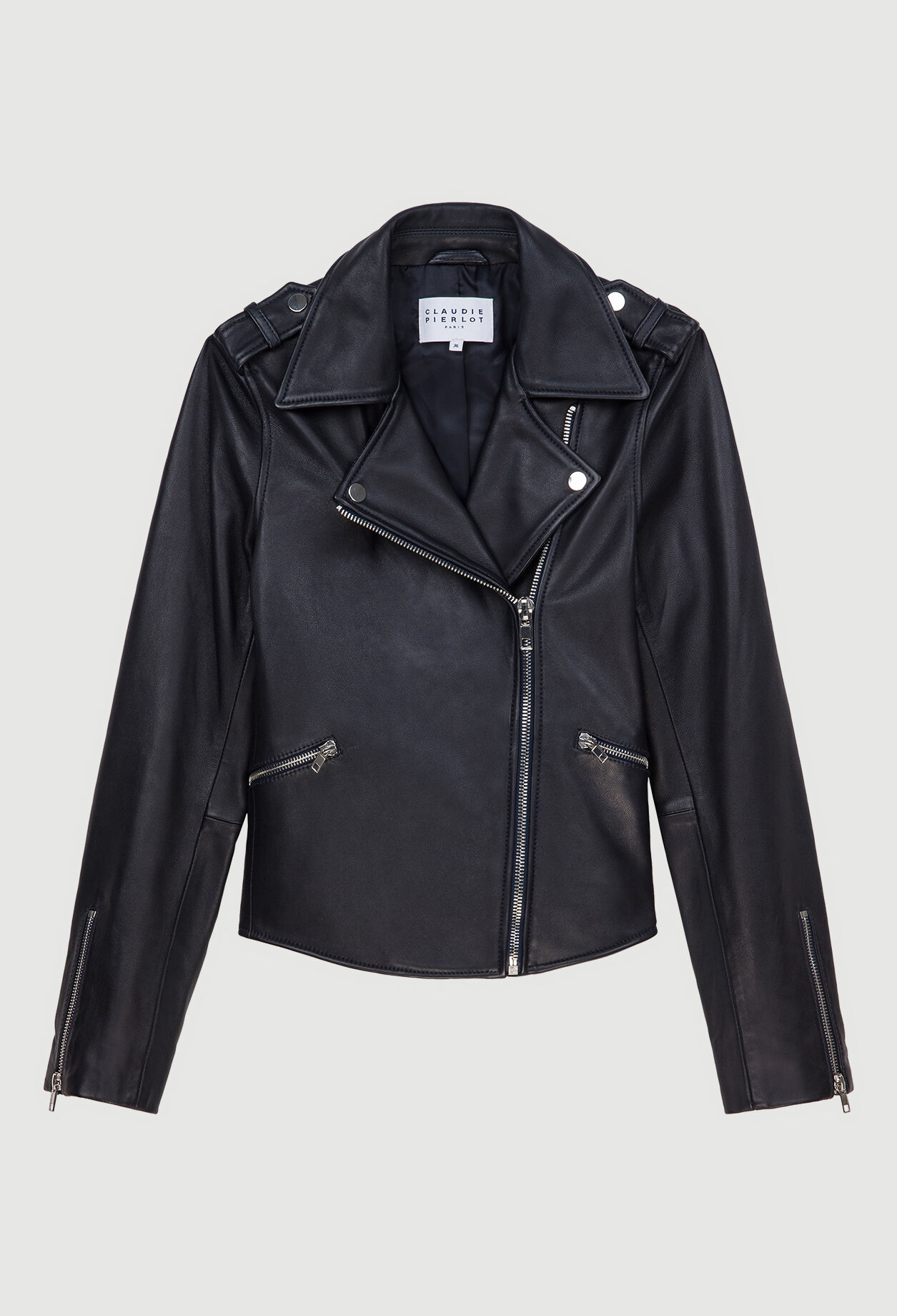 Blouson en cuir croise pour femme Claudie Pierlot