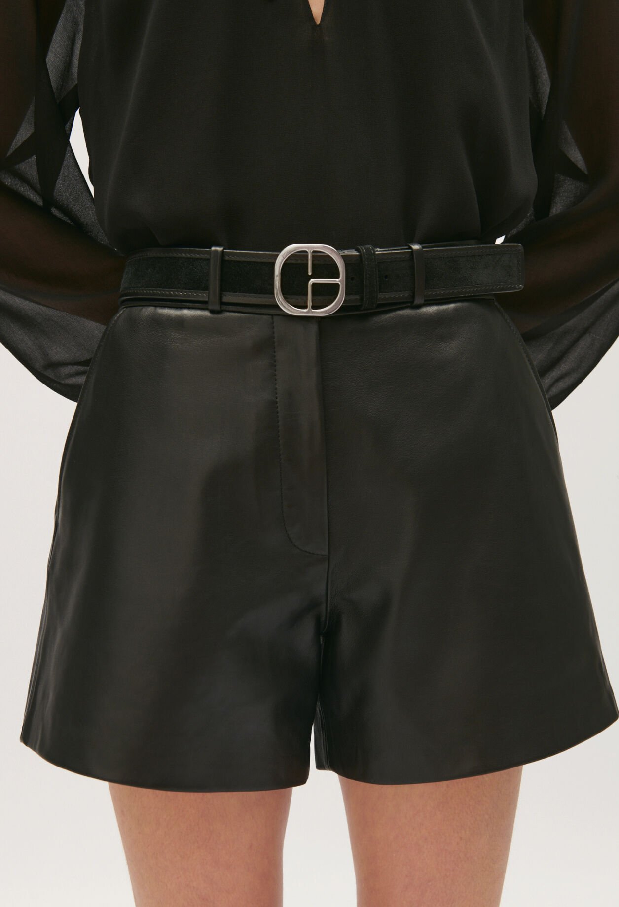 Ceinture cuir suède noir 