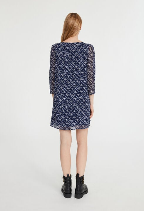 Robe Rififi à motifs floral métallisé