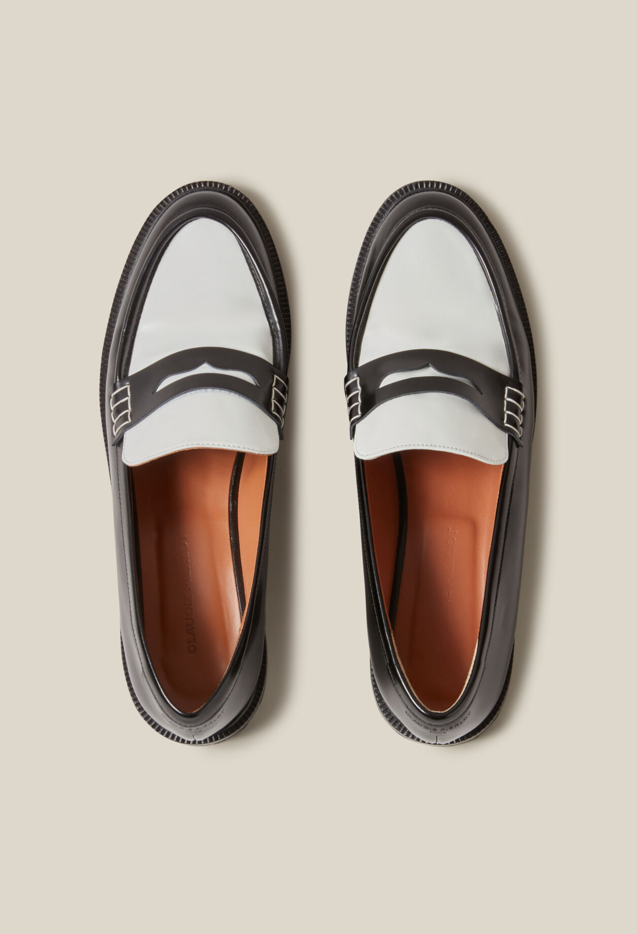 Mocassins cuir bicolore