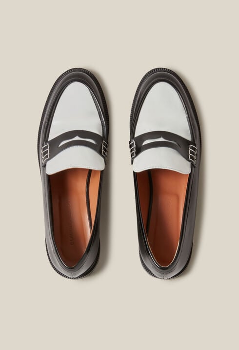 Mocassins cuir bicolore