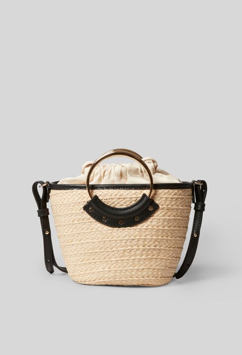 Petit sac panier tressé et anneau