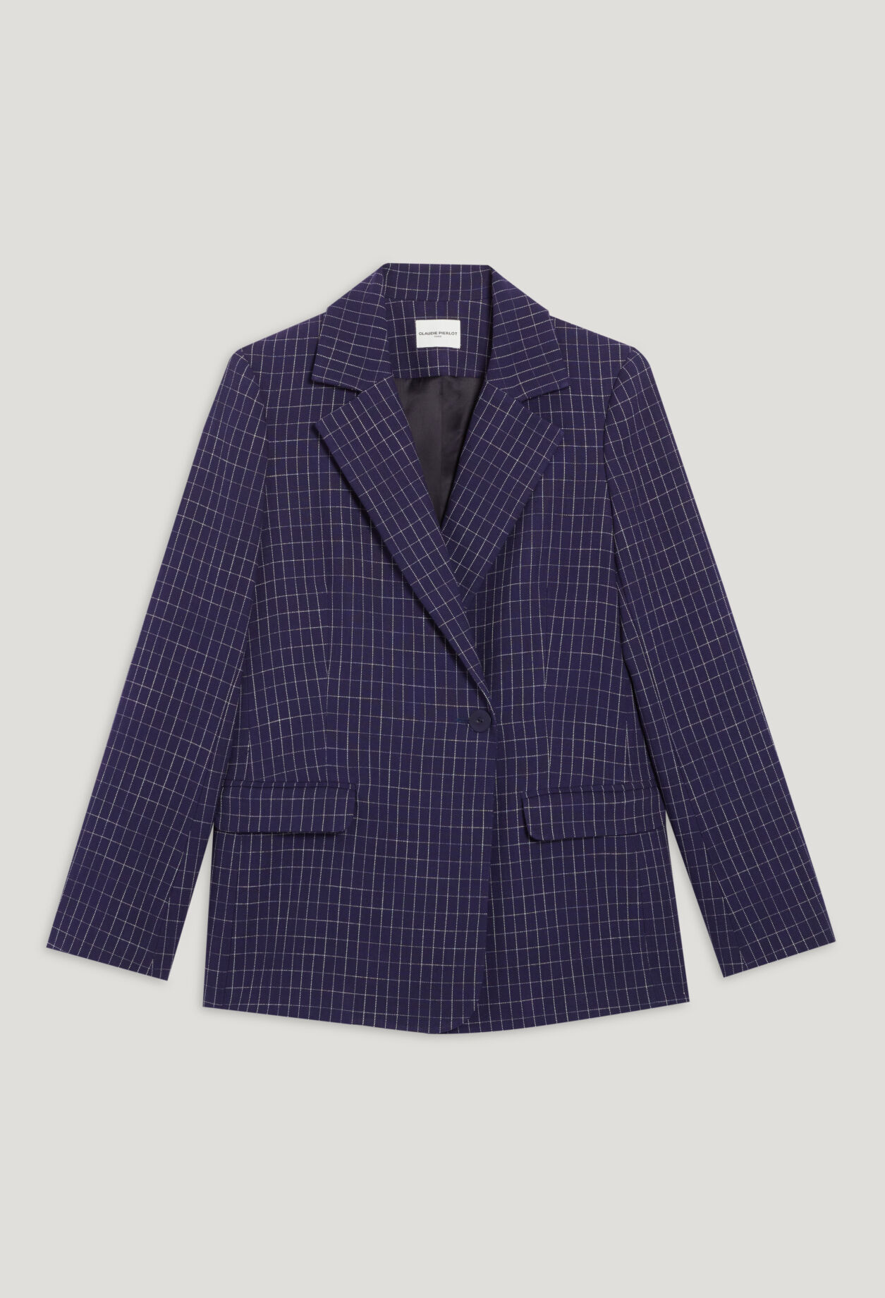 Veste tailleur carreaux indigo