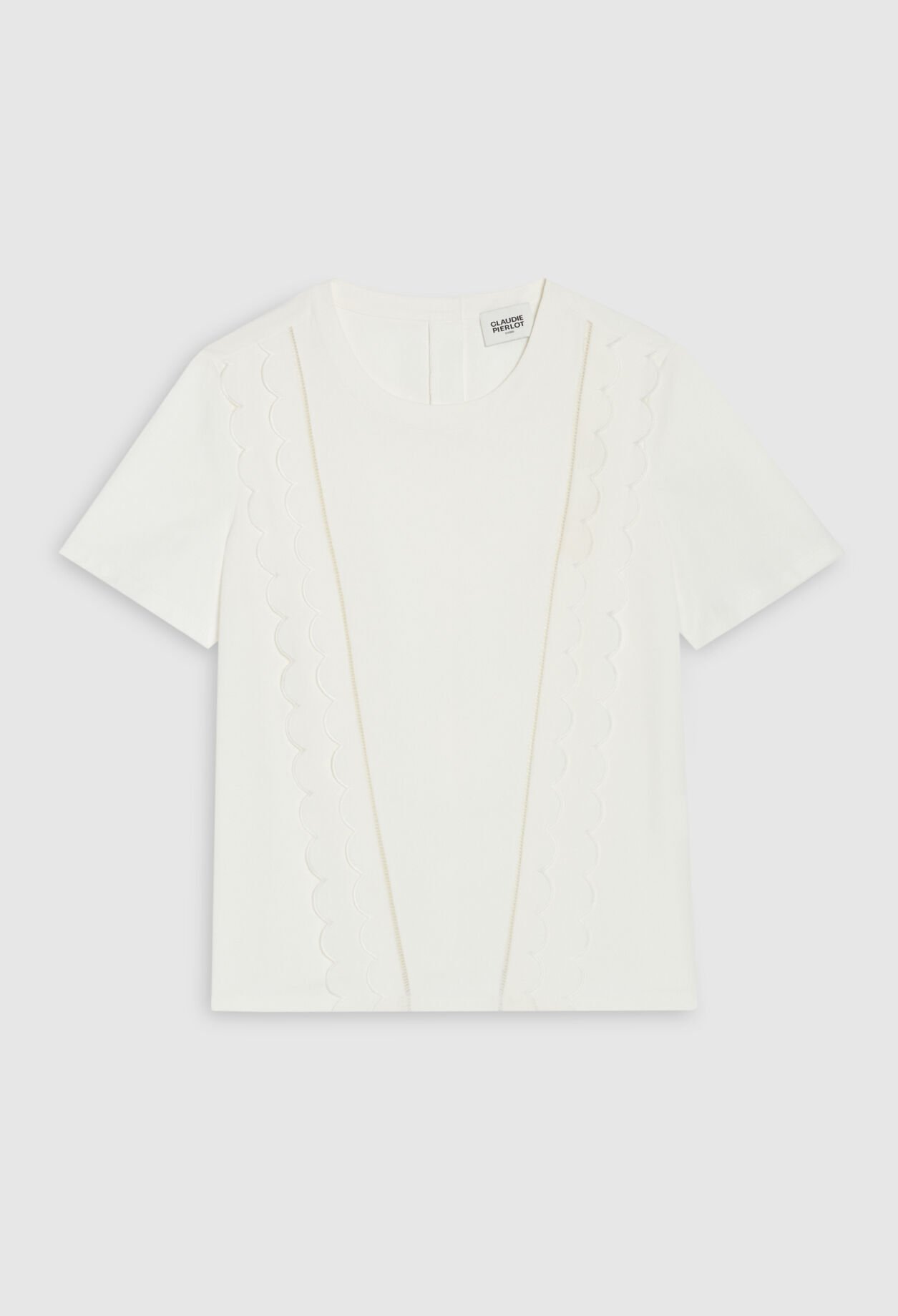 T-shirt festonné blanc