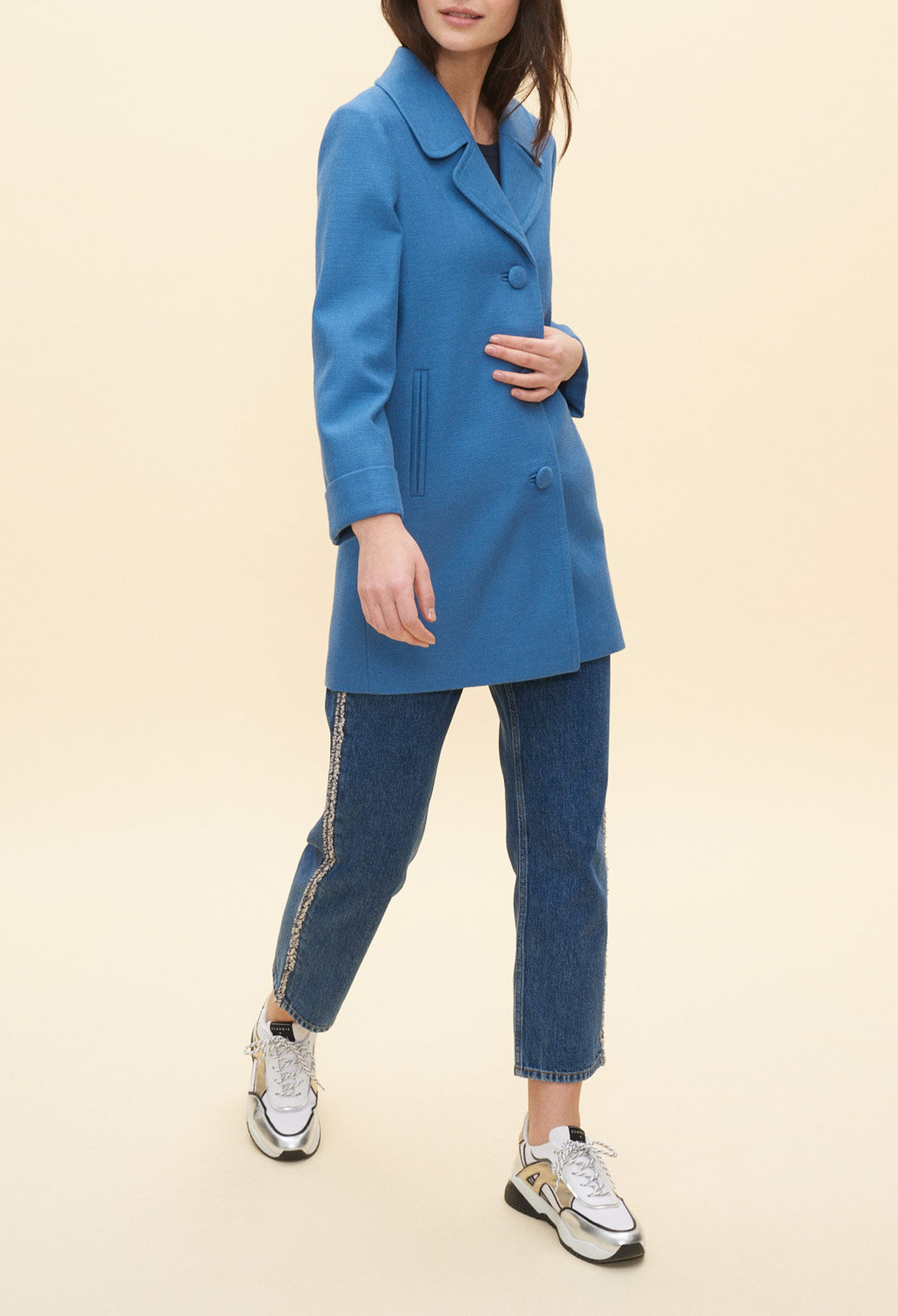 Manteau mi-long en coton