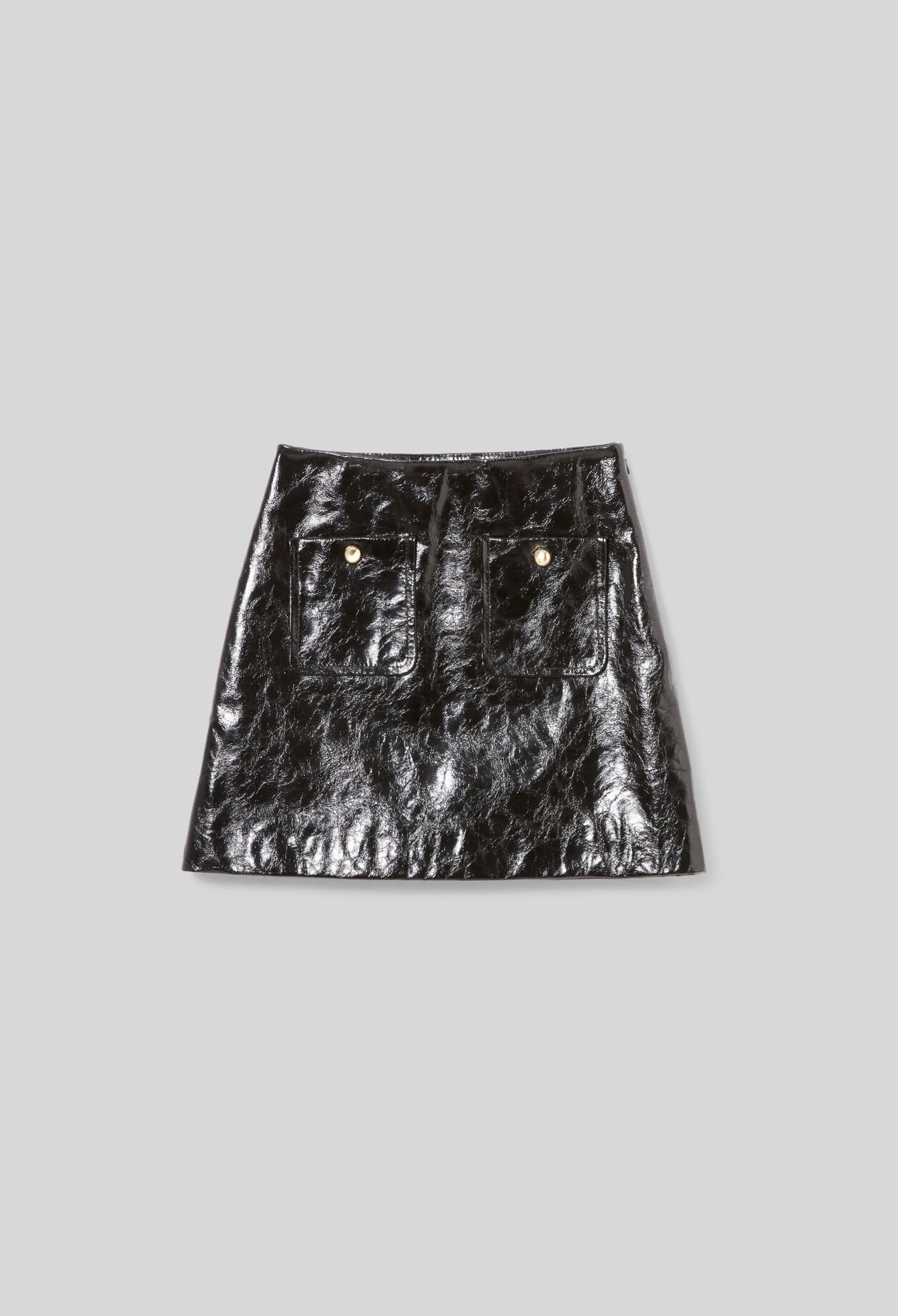 Jupe cuir vernis craquelé