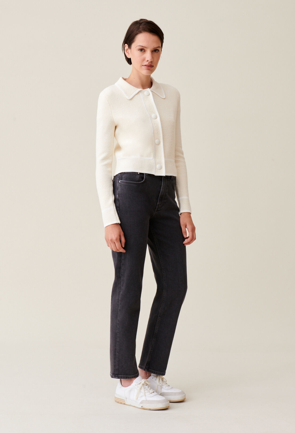 Cardigan court chiné