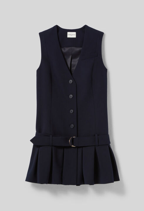 Robe courte cintrée plissée