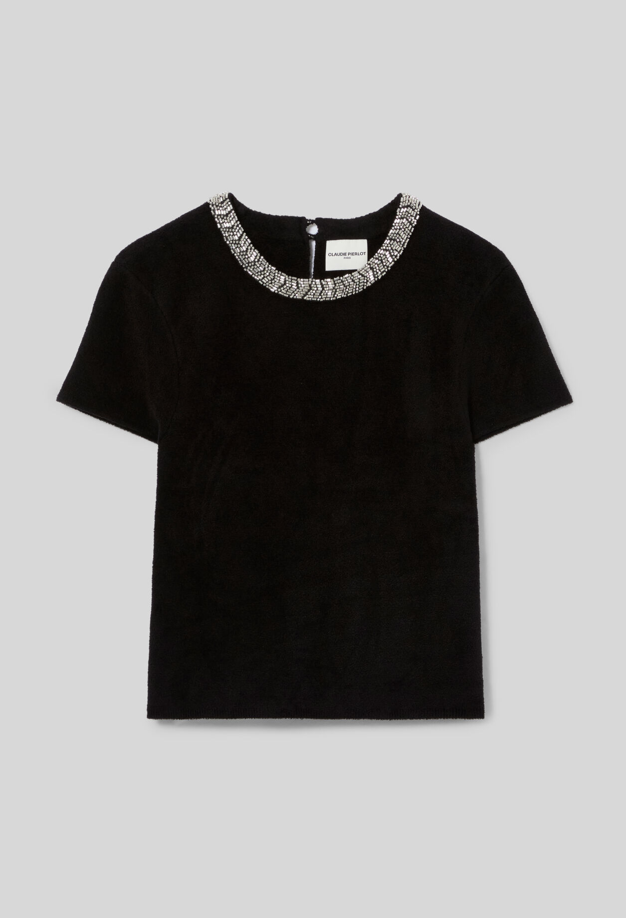 Top court maille effet velours