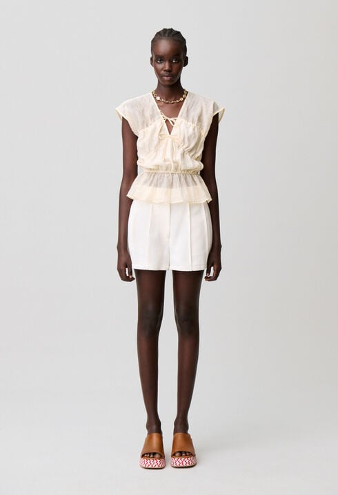 Short surpiqu&eacute; couture