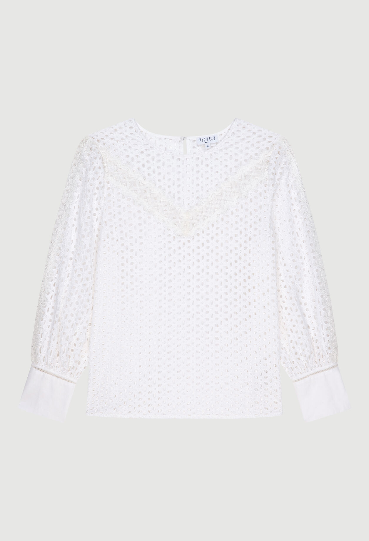 Top blanc ajouré