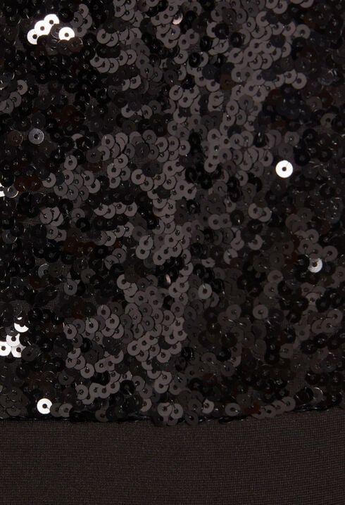 Body asymétrique sequins noir