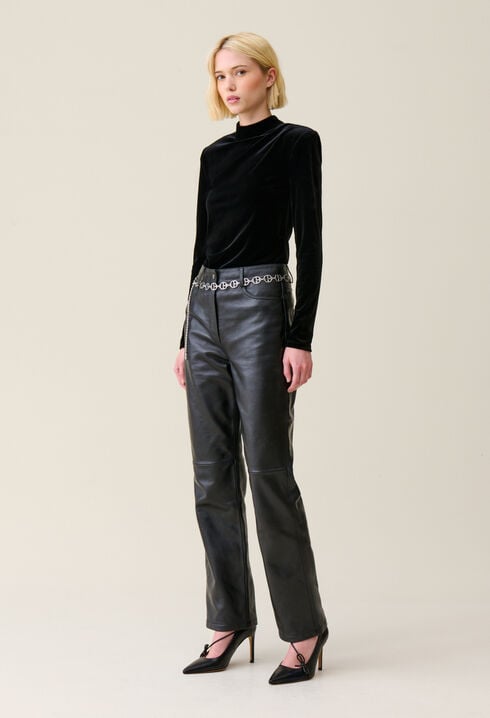 Top cintré velours noir