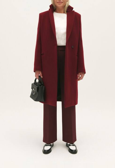 Manteau mi-long laine mélangée
