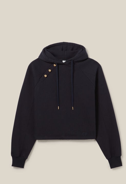 Sweatshirt capuche marine